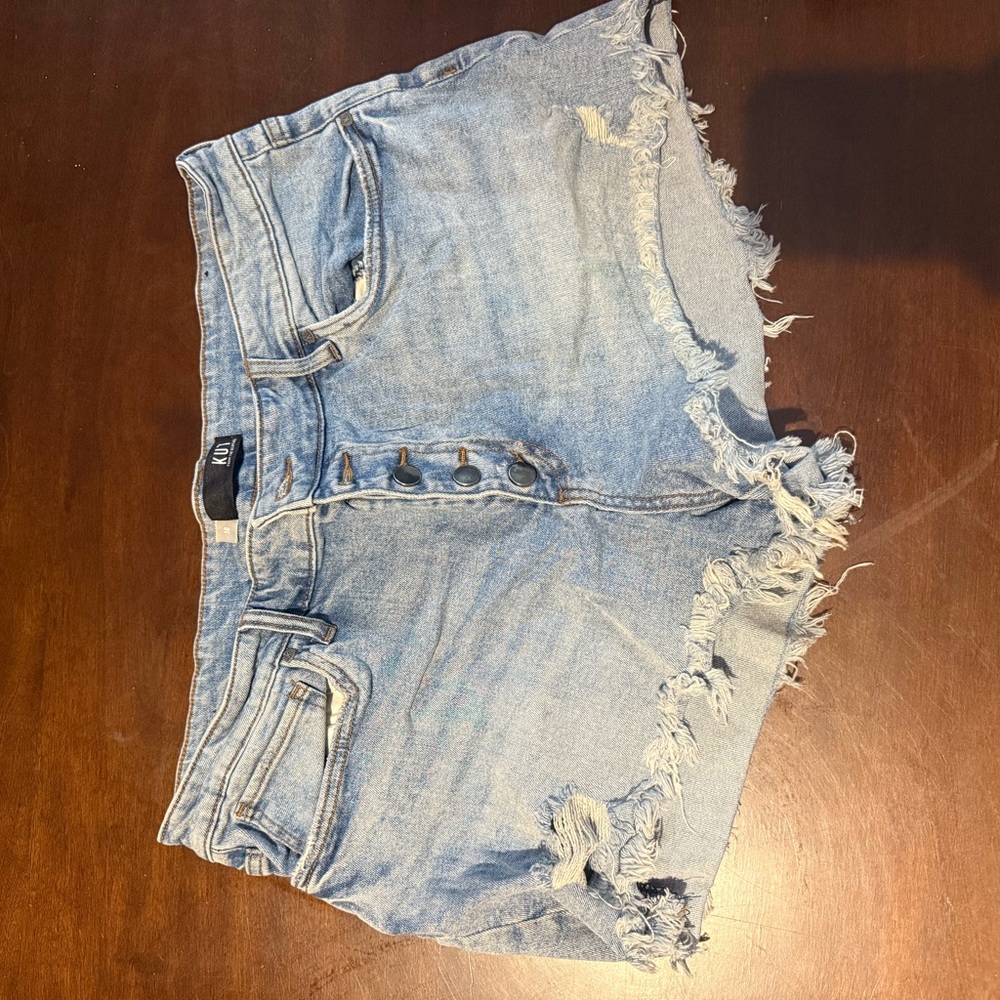 Kut from the Kloth Frayed Hem Jean Shorts